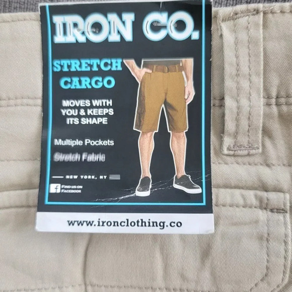 Iron Co Men's Stretch Cargo shorts Moves W/ You & Keeps Its Shape 32 waist - Picture 8 of 8